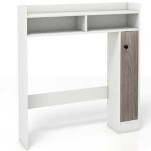 Bathroom Over the Toilet Floor Storage Organizer with Adjustable Shelves-White - Color: White