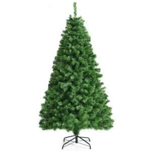 6 Feet Pre-lit Fiber Optic Artificial Christmas Tree with 617 Branch Tips - Color: Green - Size: 6 ft