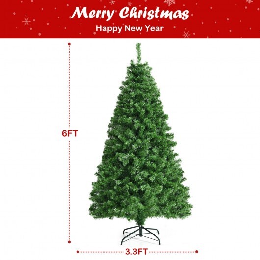 6 Feet Pre-lit Fiber Optic Artificial Christmas Tree with 617 Branch Tips - Color: Green - Size: 6 ft - Image 4