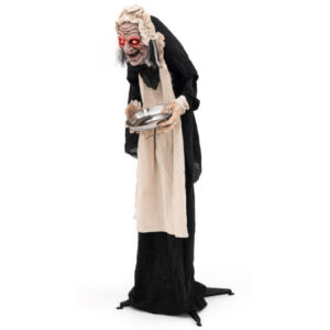 5.2 Feet Halloween Animated Standing Greeter Old Lady with Candy Dish - Color: Multicolor