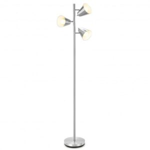 64 Inch 3-Light LED Floor Lamp Reading Light for Living Room Bedroom-Silver - Color: Silver