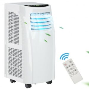 8000 BTU Portable Air Conditioner with Sleep Mode and Dehumidifier Function - Color: White