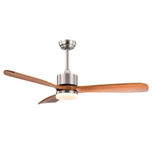 52 Inch Reversible Ceiling Fan with LED Light and Adjustable Temperature-Silver - Color: Silver