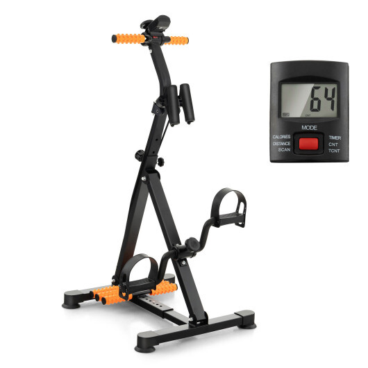 Adjustable LCD Pedal Exercise Bike with Massage-Yellow - Color: Yellow - Image 4