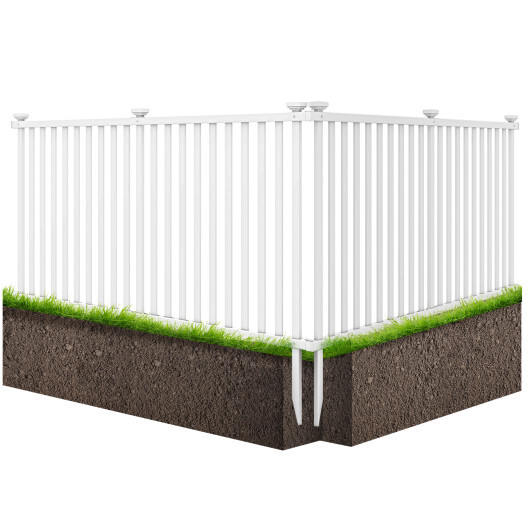 2 Piece 80 x 51 Inch Vinyl Picket Fence for Garden-White - Color: White - Image 4