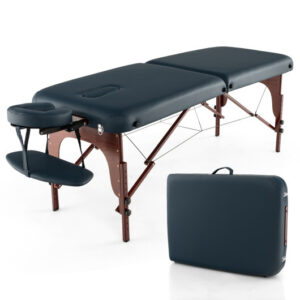 Portable Folding Massage Table with Carrying Case-Navy - Color: Navy