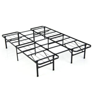 Full/King Size Folding Steel Platform Bed Frame for Kids and Adults-Full Size - Color: Black - Size: Full Size