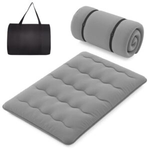 Futon Mattress with Washable Cover and Carry Bag-Full Size - Color: Gray - Size: Full Size