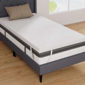 3 Inch Gel-Infused Memory Foam Mattress Topper with Removable Cover-Twin Size - Color: White - Size: Twin Size