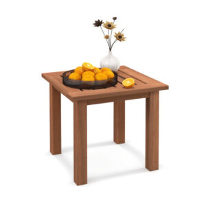 Patio Hardwood Square Side Table with Slatted Tabletop - Color: Natural