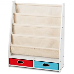 Kids Book and Toys Organizer Shelves-Beige - Color: Beige