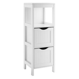Freestanding Storage Cabinet with 2 Removable Drawers for Bathroom-White - Color: White