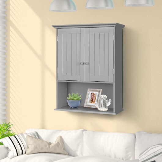 Wall Mount Bathroom Storage Cabinet -Gray - Color: Gray - Image 2