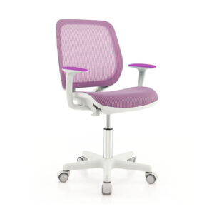 Swivel Mesh Children Computer Chair with Adjustable Height-Purple - Color: Purple