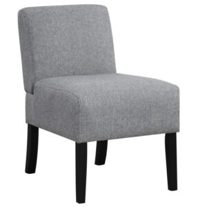 Upholstered Living Room Chair with Rubber Wood Legs-Dark Gray - Color: Dark Gray