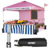 10 x 10 Feet Foldable Commercial Pop-up Canopy with Roller Bag and Banner Strip-Pink - Color: Pink