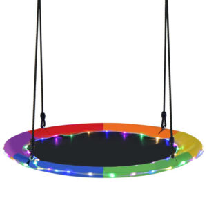 40 Inches Saucer Tree Swing for Kids and Adults-Multicolor - Color: Multicolor
