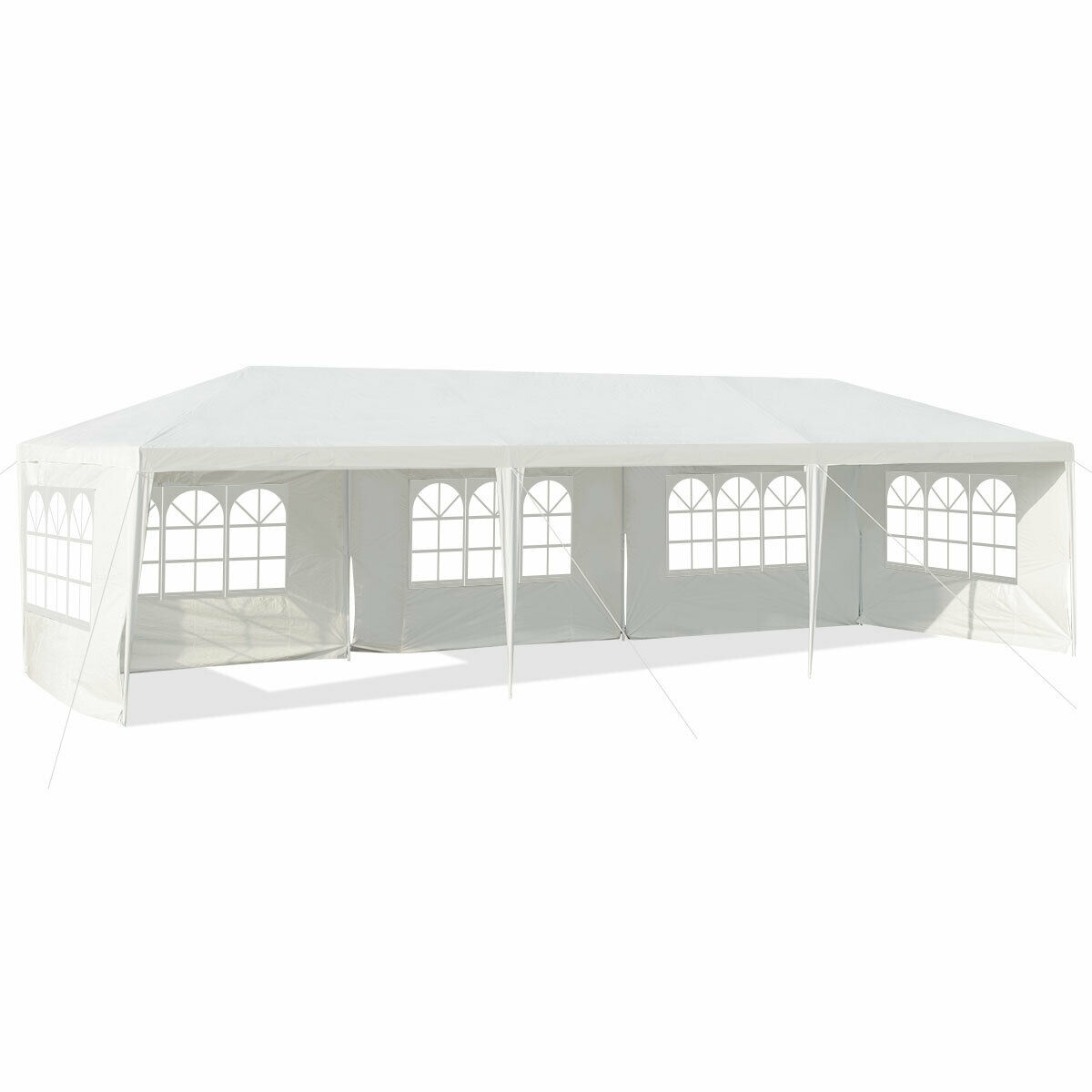10 x 30 Feet Canopy Tent with 5 Removable Sidewalls for Party Wedding - Color: White - Image 3