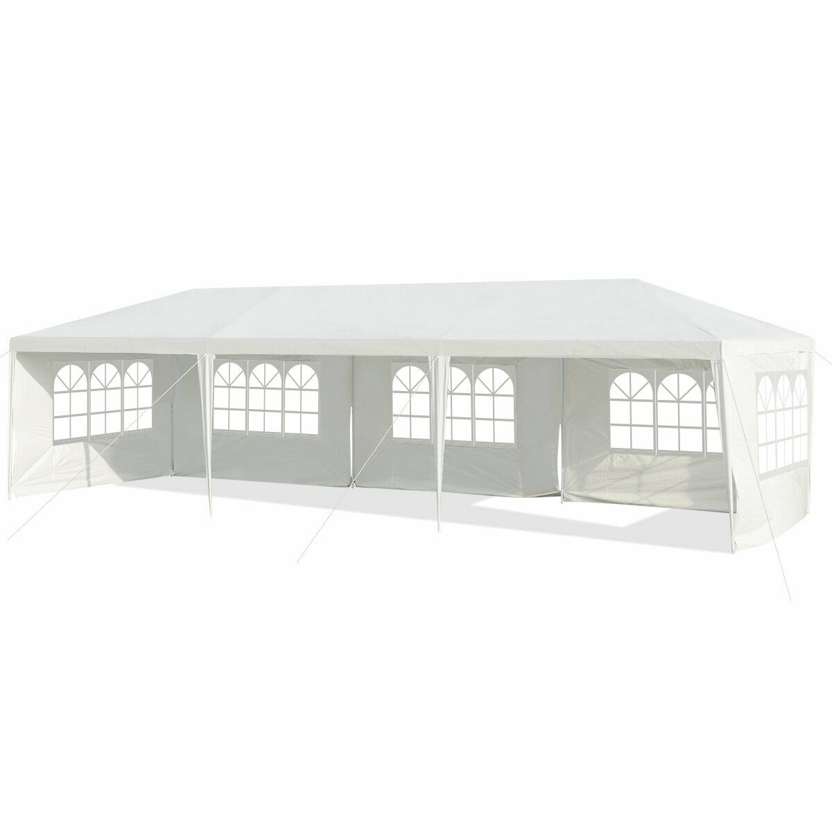 10 x 30 Feet Canopy Tent with 5 Removable Sidewalls for Party Wedding - Color: White - Image 4