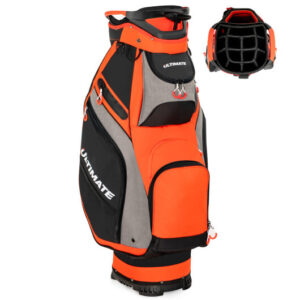 10.5 Inch Golf Stand Bag with 14 Way Dividers and 7 Zippered Pockets-Orange - Color: Orange
