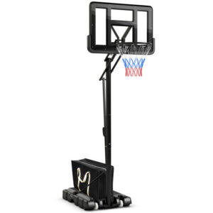 Portable Basketball Hoop with 4.6 to 10 Feet 10-Level Height Adjustable - Color: Black