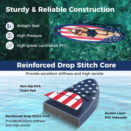 Inflatable Paddle Board with Removable Fin and Backpack-A - Image 5