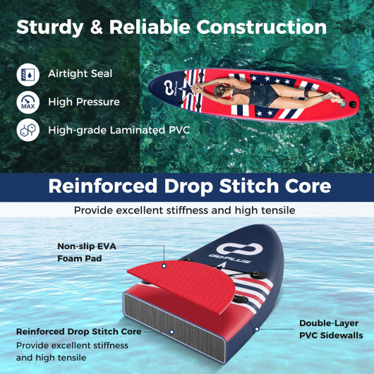 Inflatable Paddle Board with Removable Fin and Backpack-B - Image 5