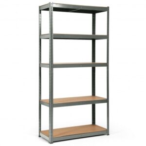 72 Inch Storage Rack with 5 Adjustable Shelves for Books Kitchenware-Gray - Color: Gray