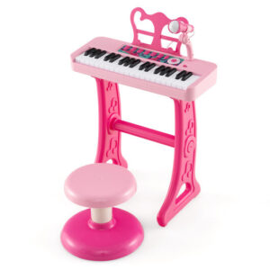 Kids Piano Keyboard 37-Key Kids Toy Keyboard Piano with Microphone for 3+ Kids-Pink - Color: Pink