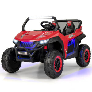12V 2-Seater Kids Ride on UTV with Slow Start Function Music-Red - Color: Red