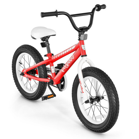 16 Inch Kids Bike Bicycle with Training Wheels for 5-8 Years Old Kids-Red - Color: Red